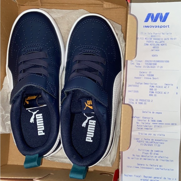 Kids (12.5) Blue Puma Rickie Tennis Shoe - Picture 5 of 5